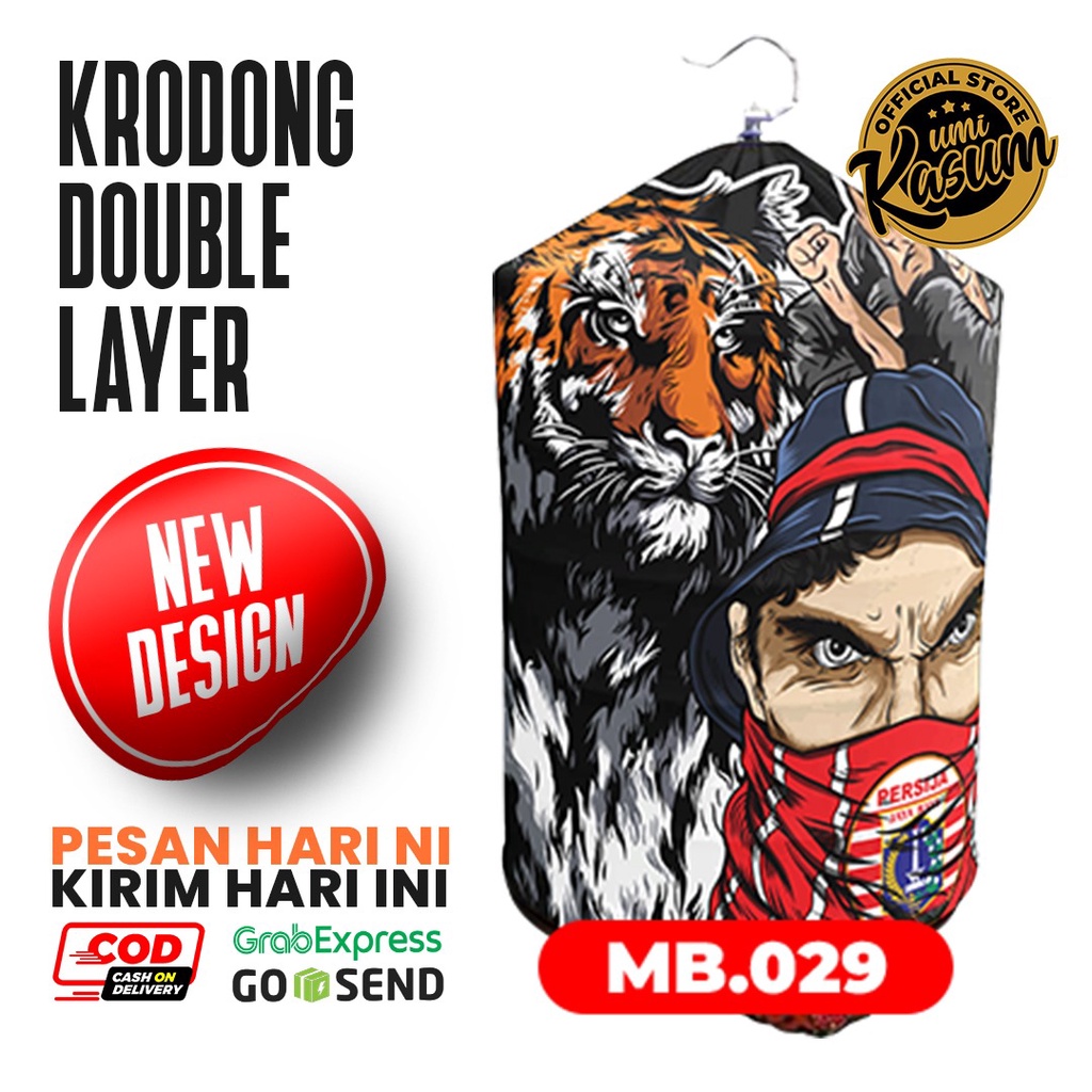 Kerodong Murai Batu Double Layer Persija Jakarta Pilihan Umi Kasum | Krodong Murai Motif MB 029