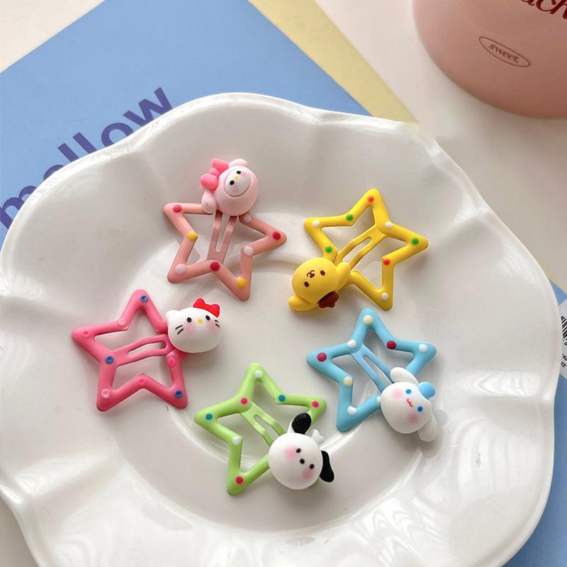 【Bayar di tempat】buah Polkadot pentagram Sanrio Klip Rambut Klip bb Lucu ins Bintang hair clip Rambut Rusak Gadis Klip Sisi Aksesoris Rambut