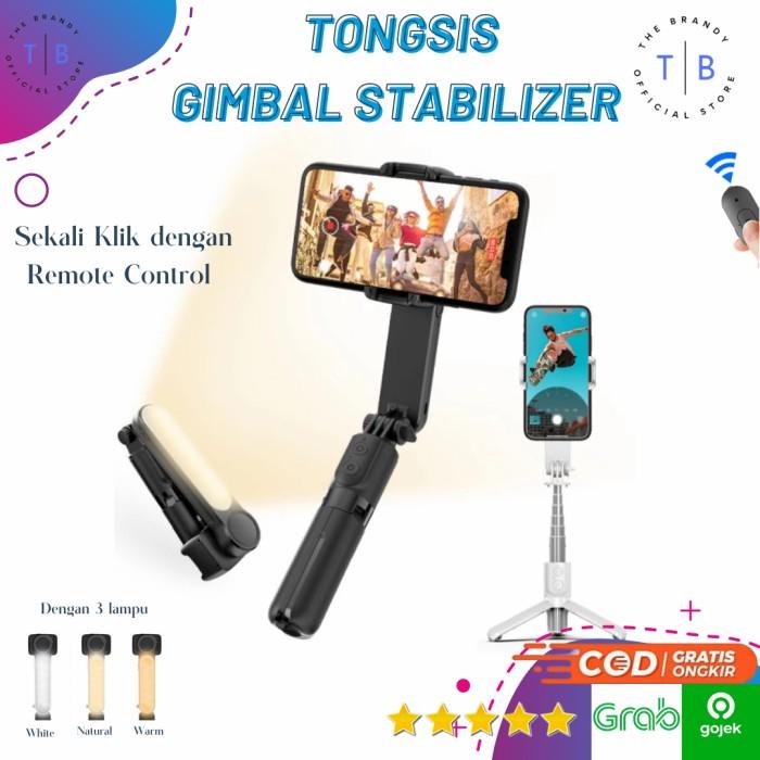 Terlaris Gimbal Stabilizer Hp Camera Q09/L09 Selfie Stick Tripod With 3Light