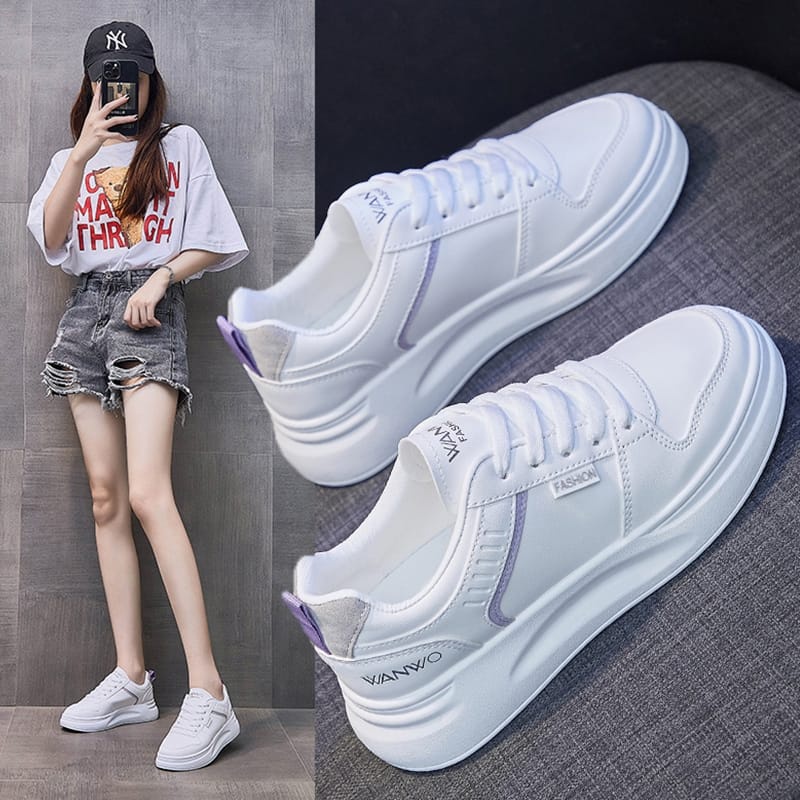 Sepatu Wanita Sneakers Kets Bertali Kasual Fashion Shoes Anti Slip KSM 18