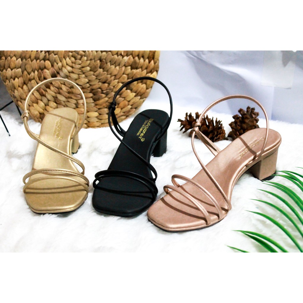 Sandal Heels Wanita Strap Tali Belakang R 88