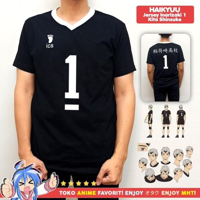 Kostum Cosplay Anime Haikyuu Jersey Inarizaki No. 1 Shinsuke Kita