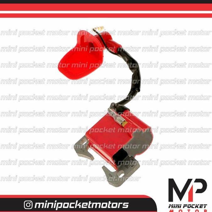 KOIL / CDI / COIL PENGAPIAN RACING MERAH MOTOR MINI 50CC MESIN TARIK