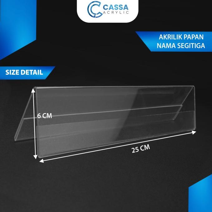 

Kualitas terbaik] AKRILIK PAPAN NAMA / DISPLAY MEJA PANITIA / SEGITIGA UK 6X25 CM