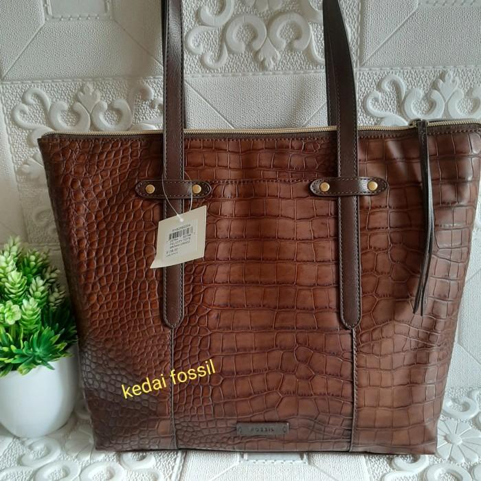 Tas Fossil Felicity Tote Brown Croco