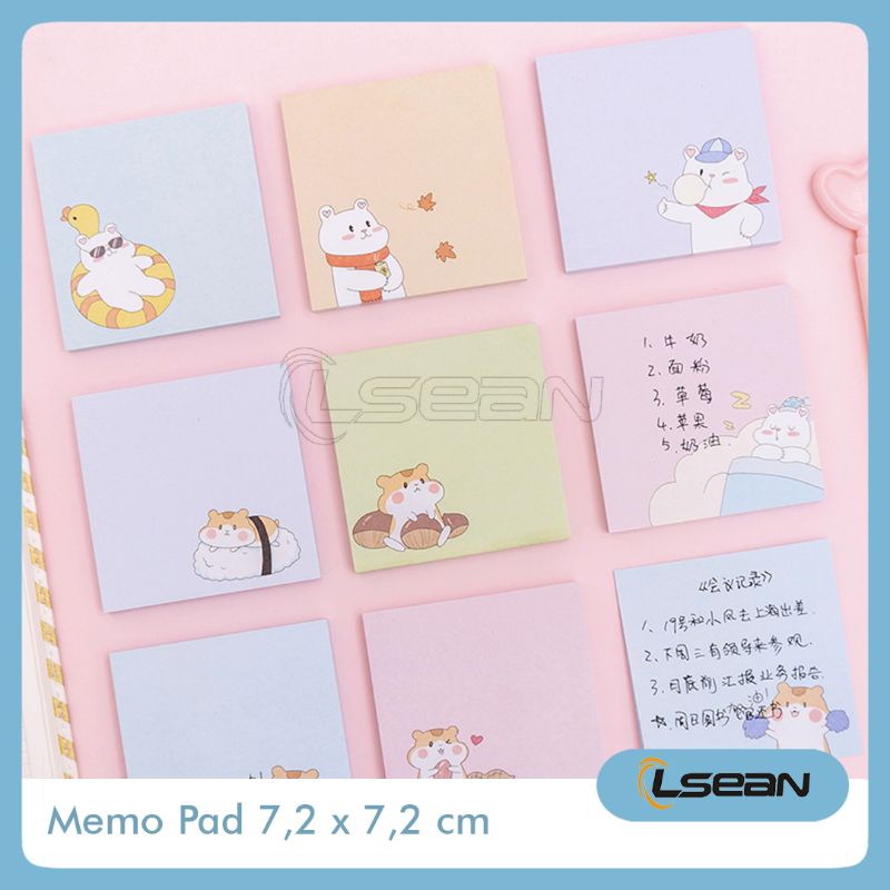 Memo Note Pad Mini Stickless Motif Lucu Kertas Memo Catatan Kecil Lucu