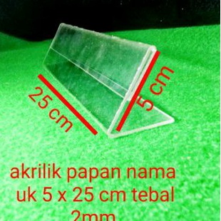 

akrilik papan nama uk 5 x 25 cm tebal 2 mm