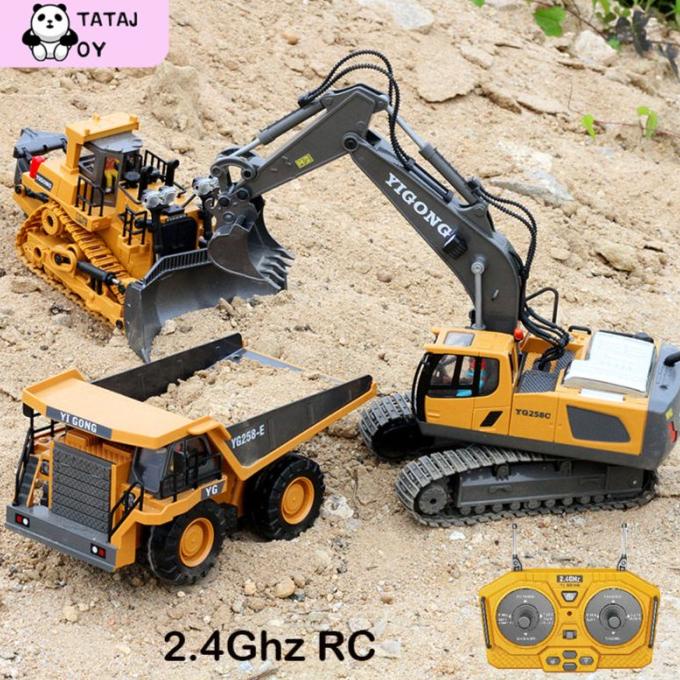 2.4Ghz RC Excavator Paduan Mainan RC RC Truk Truk 11 Saluran Excavator