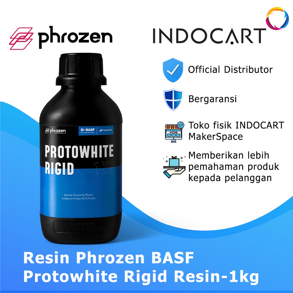 INDOCART Tinta Resin Phrozen BASF Protowhite Rigid Resin-1kg