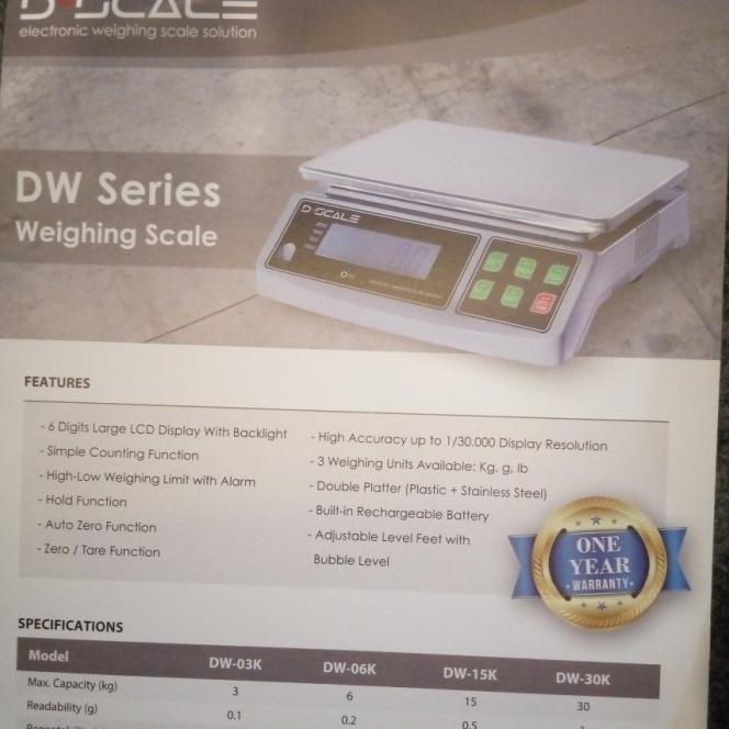 Timbangan Digital Counting Scale 30Kg X 1Gr Timbangan Industri 30Kg/1G