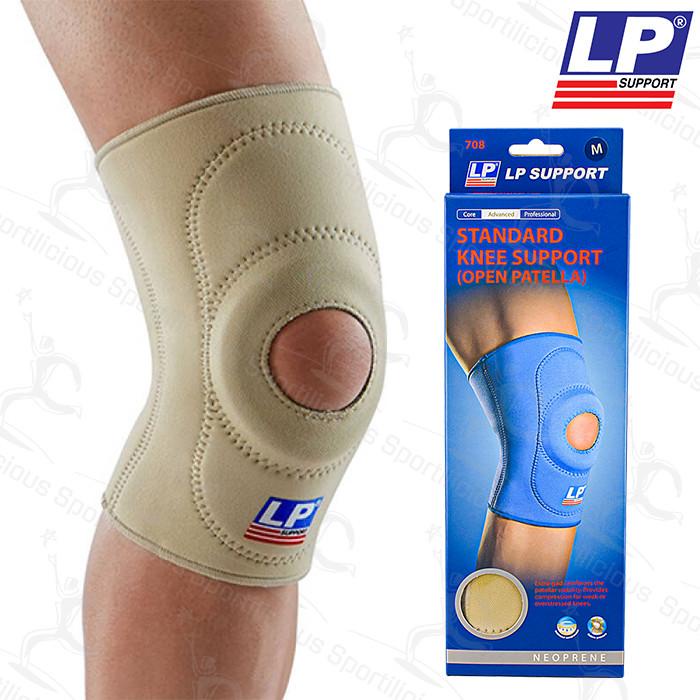 LP SUPPORT NEOPRENE STANDARD KNEE SUPPORT (OPEN PATELLA) 708 TAN/ KREM