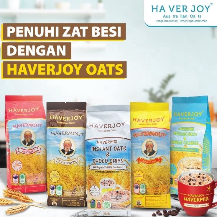 

[KODE PRODUK ZCMRY8371] Haverjoy 1 kg 1Kg Australian Oatmeal Oats Sarapan Instant Oat / Rolled Oat / Quick Cooking Oat / Havermix Barley / Havermix Chocochip