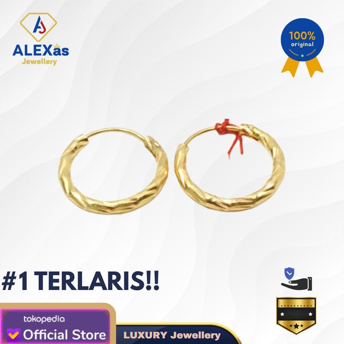 Hiasan Anting Kenip Giwang Anak Emas Kuning Kadar 375 Alexas Jewellery22