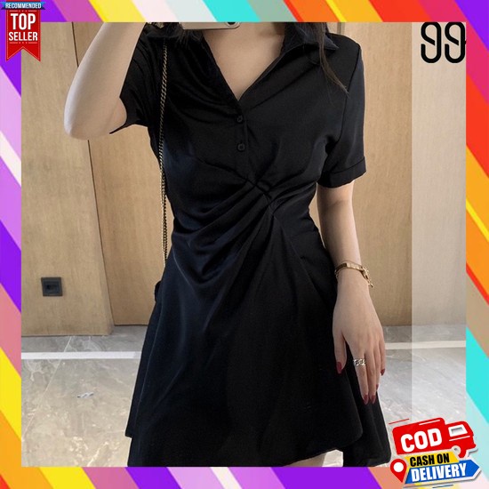 Dres Korean Style Longdress Pesta Cantik Daster Bahan Adem Baju Gamis Elegan Dresss Perempuan Korea 