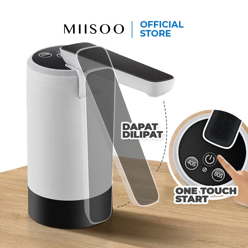 MIISOO Pompa Air 3 Tombol Galon Dispenser Air Minum Elektrik Listrik Charge Usb Gallon-live