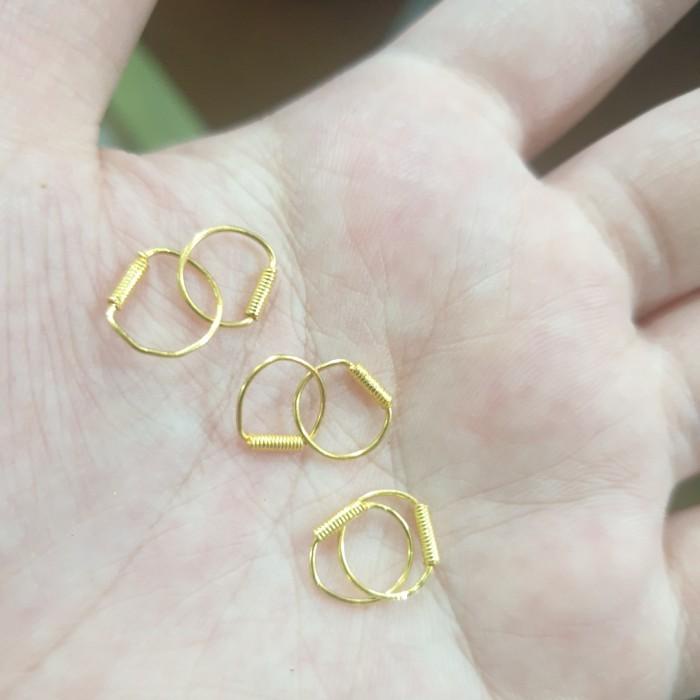 Hiasan Anting Kenip Bayi Anak Emas Asli 950 0,5 Gram Setengah Gr 24K 24 Karat