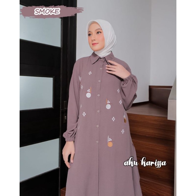 setelan celana tunik ayula aku karissa one set setcel Be happy oneset terbaru modis lucu murah muslim wanita kerja hangout ootd fashion