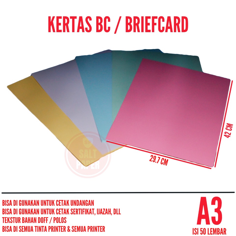 

Diskon Spesial Brief Card A3 160 gsm isi 50 lembar / Kertas Brief Card A3 / Kertas BC A3