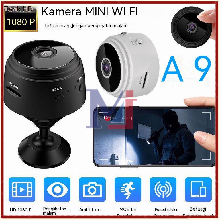 12.12 STOK READY 【COD】A9 1080P HD Mini Spy Camera Tersembunyi Kecil Portabel Wireless Micro Home Sec