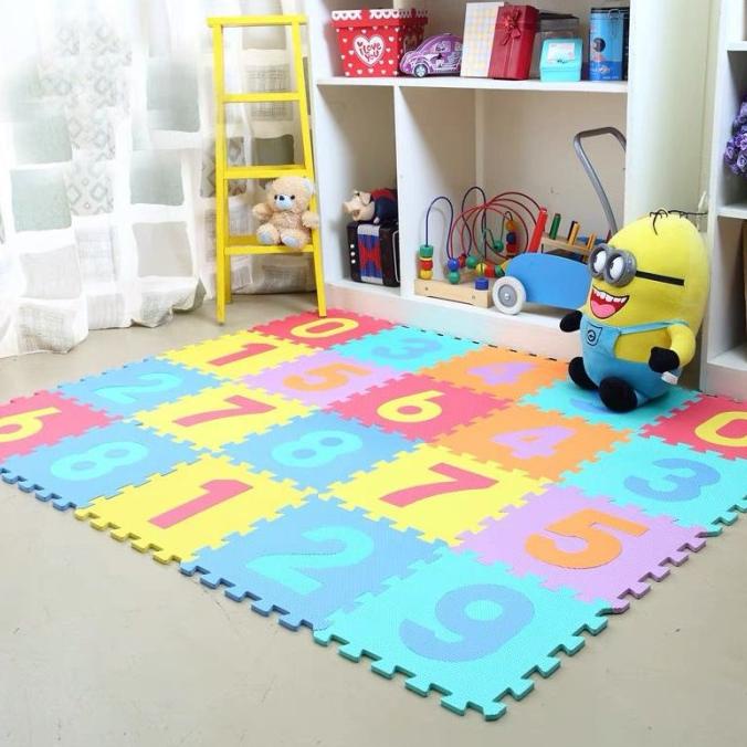 Puzzle Angka 0-9 10 Pcs Matras Alas Lantai Angka 0-9