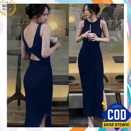 Dress Pendek Wanita Selutut Korean Style Atasan Model Setelan Lengan Panjang Kondangan Elegan Remaja