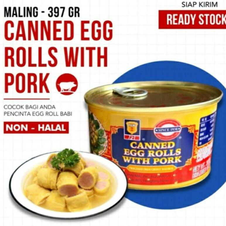 

MALING TTS HAM BABI GULUNG TELUR MA LING CANNED PORK EGG ROLLS LUNCHEON MEAT 397GR Best Seller