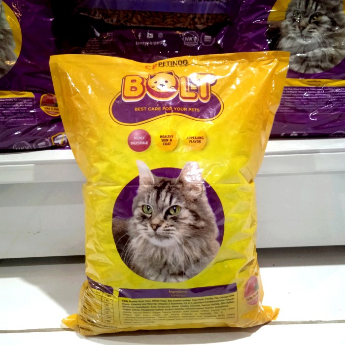 

Bolt Cat Adult Repack 1Kg Rasa Tuna - Makanan Kucing Bentuk Donat