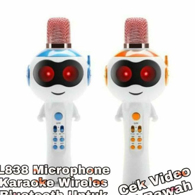 l838 Microphone Karaoke Wireless Bluetooth untuk Anak