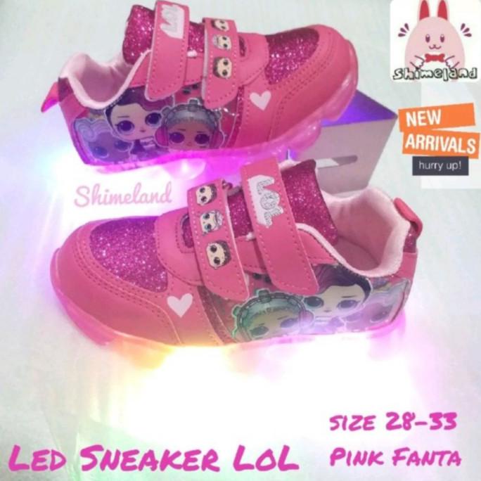 Sepatu Lampu Led Kado Sneakers Lol Nyala Anak Perempuan