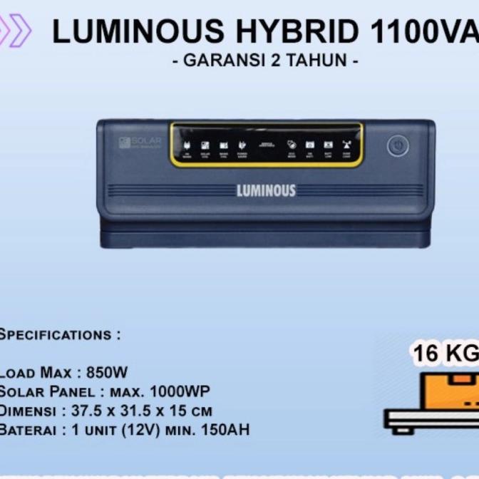 1100VA HYBRID OFFGRID INVERTER LUMINOUS GARANSI 2 THN