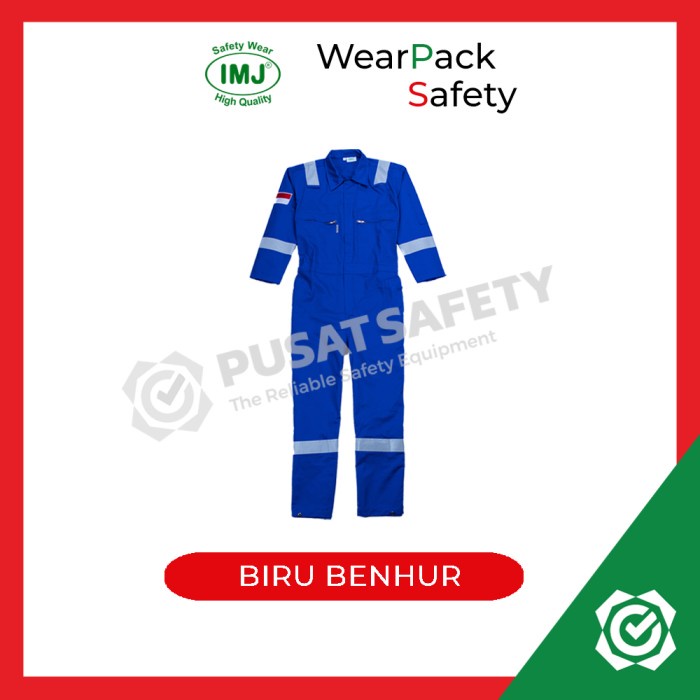 Wearpack Wearpack Safety / Baju Kerja / Seragam Kerja Imj Full Cotton Scot 3M - Biru Benhur, M