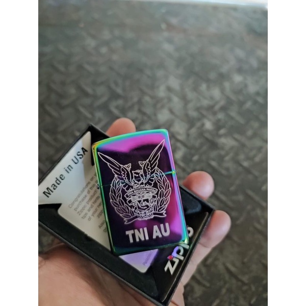Korek Api Zippo Custom Grafir Logo Foto Print UV Souvenir Kado Koleksi Bahan Kuningan Kualitas Terbaik