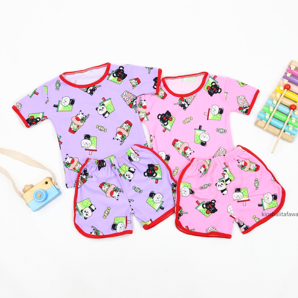 [MOTIF] Setelan Chuba Chups Bayi / Set Baby Laki Perempuan Stelan Baju Tidur Pajamas Unisex Polos Pendek Adem 6-12 Bulan babycinnamon