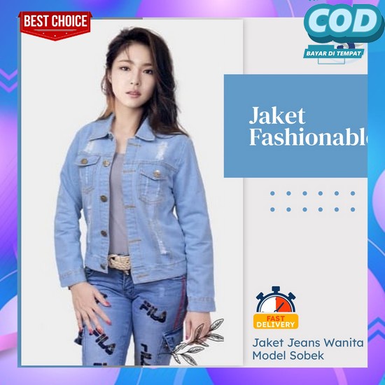 Naomi Cropped Jaket Jeans Wanita Oversize Lavender Nonstretch Pre Ob823 Amr Original Toxic Jacke Mak