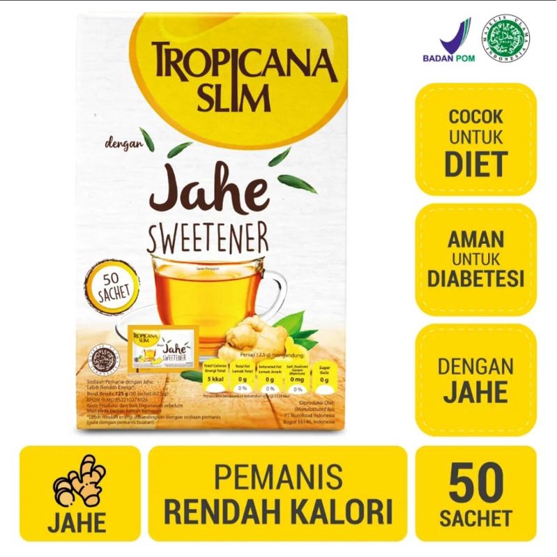 

Tropicana Slim Sweetener Jahe 50 Sachet - Pengganti Gula