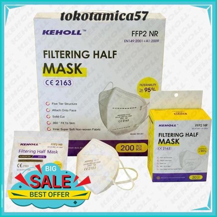 MASKER KN95 KN 95 WHITE PUTIH 4PLY 4 PLY EARLOOP KEHOLL KN90 1 PCS BEST QUALITY