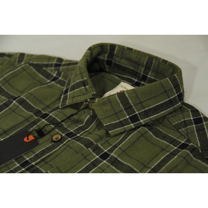 Kemeja Flanel Kotak-Kotak Pria Lengan Panjang Slimfit Ilefen Tuelef