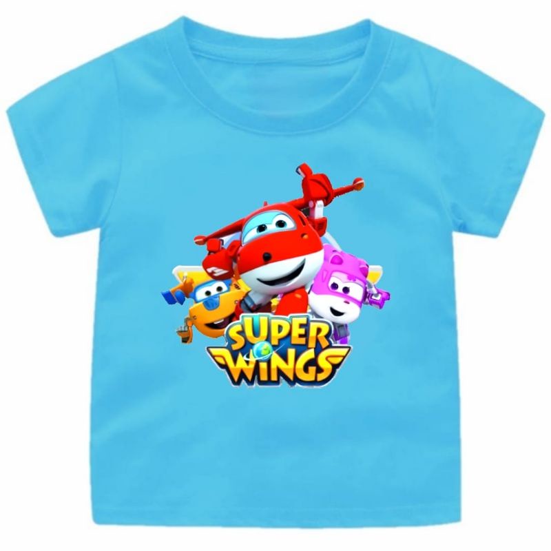 Baju Kaos Anak Laki Laki Superwings Usia 1-13Tahun/Remaja Dan Dewasa