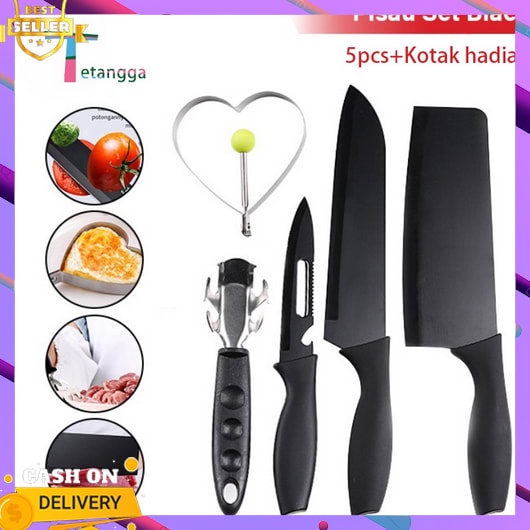 Pisau Set Dapur Lengkap 7 Pcs Stein Cook Ware 6 In 1 Wadah Isi 5  Steel Kuat Tebal Kekinian Keren Un