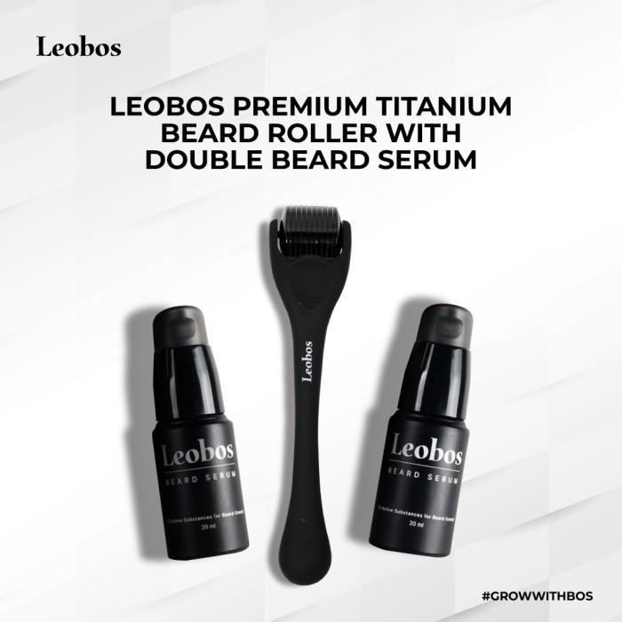 LEOBOS Premium Titanium Beard Roller with Double LEOBOS Beard Serum