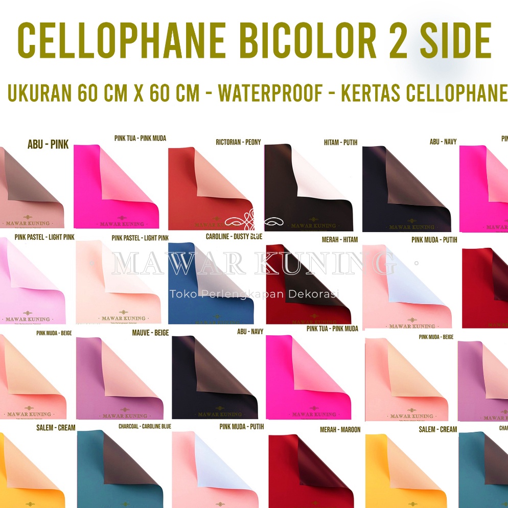 

NI49 [ 20 Lembar ] Cellophane Bicolor Pastel Flower Wrap / Kertas Cellophane Bunga - WWF eeg0k