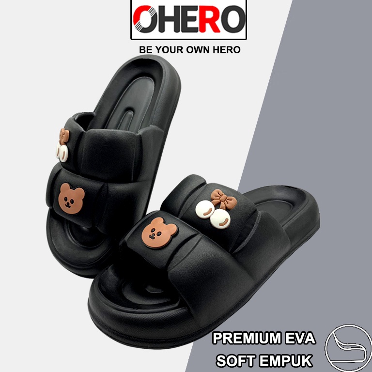MURAH MERIAH Sandal Bear Sandal Wanita Jelly Import Rumah Sandal Slop Karet Slip On Sepatu Sendal Ke