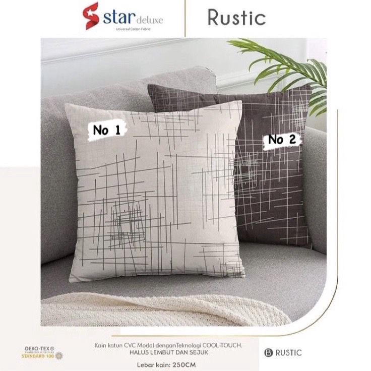 Terlaris dan Termurah sarung bantal sofa 40x40 45x45 50x50 and 60x60 motif rustic