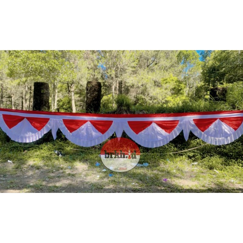 Umbul Umbul ( 10 Meter ) Bendera Merah Putih Hias Panjang Background/Banner/Backdrop Terbaru