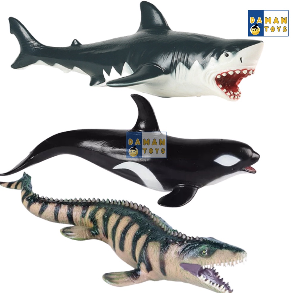[MTW.4Jn23l] Mainan Mosasaurus Hiu Megalodon Jumbo Dinosaurus Figure Dinosaurus Dino Karet Besar