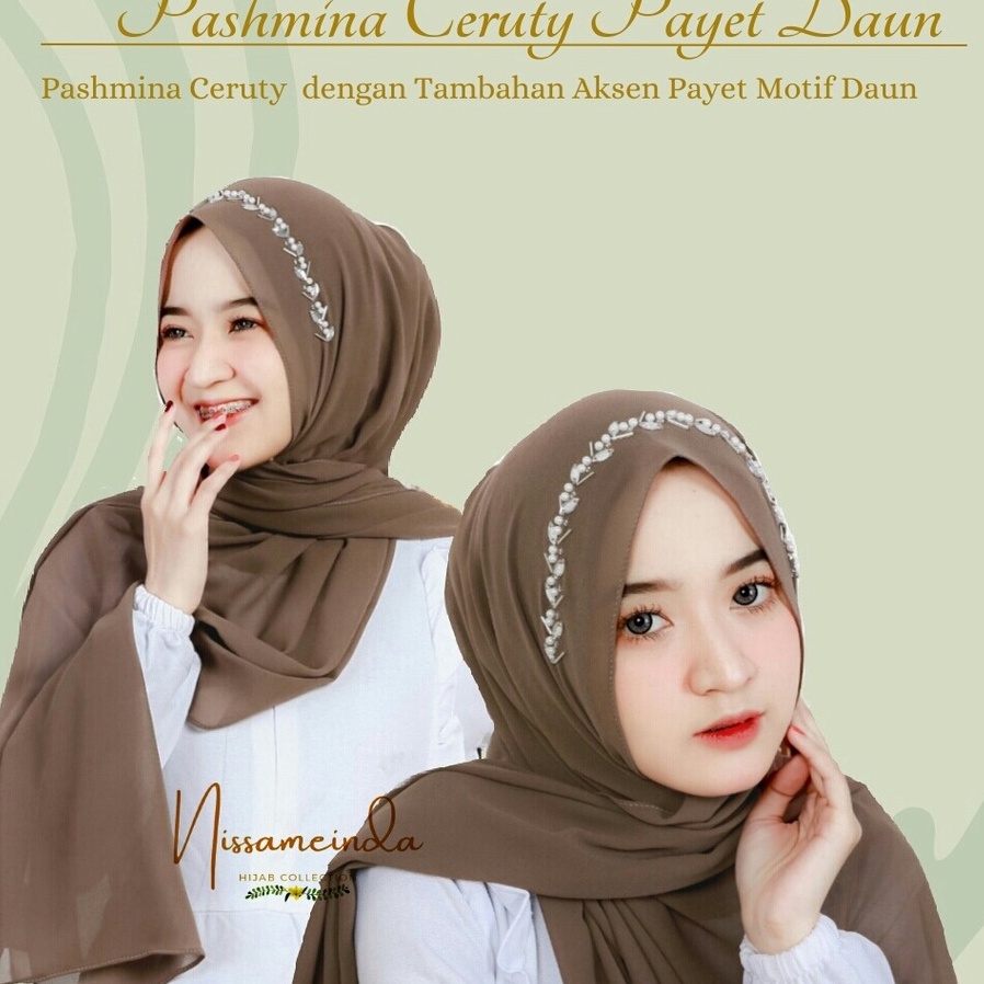 KATALOG 2 JILBAB KERUDUNG PASHMINA PAYET DAUN MUTIARA TIARA HIJAB KONDANGAN WISUDA LAMARAN BANDO [KB