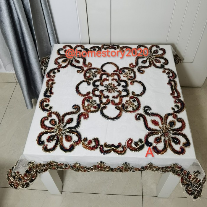 Taplak Meja Tamu Kotak Segi Empat Meja Pojok Meja Betawi Cmxcm