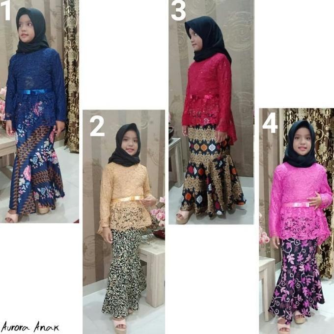 Setelan Kebaya Kartinian Anak Brokat Aurora Modern Set Rok Duyung