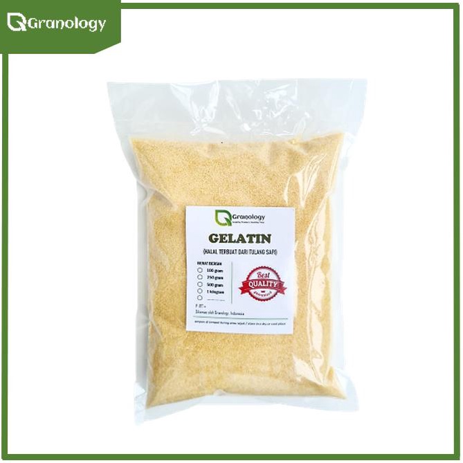Bahan Kue Gelatin Bubuk Halal Premium Import (1 Kilogram) By Granology