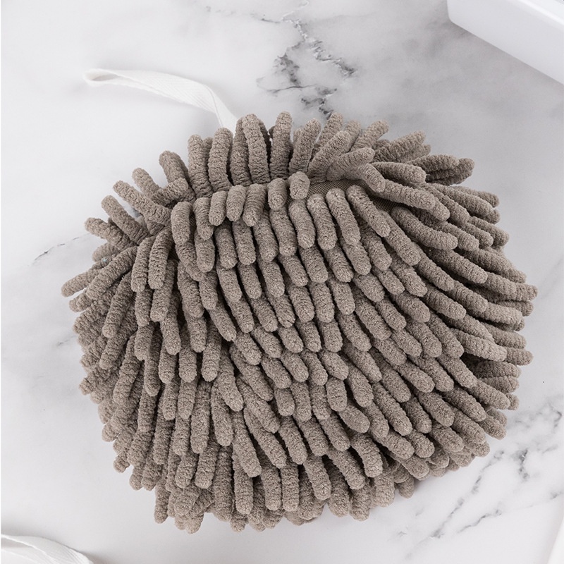 Holiven Handuk Tangan Chenille Gaya Jepang Gantung Besar Penyerap Dapur Handuk Tebal Masukkan Saputangan Kamar Mandi Bola Tangan